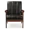 Baxton Studio Nikko Mid-century Black Faux Leather Wooden Lounge Chair 121-6744 - alternate 1